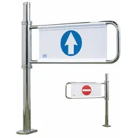 TURNSTILE Electric Gate: 1-Way, Electric, Left Hand, 38 1/2 in Overall Ht, Brushed Chrome Finish (MPN 2021-S-EX)