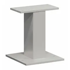 This gray, powder-coated aluminum pedestal is designed for bolt-mounted installation of a cluster box unit. It measures 16 1/2 inches high by 12 inches wide by 12 inches deep. Mounting hardware is not included.