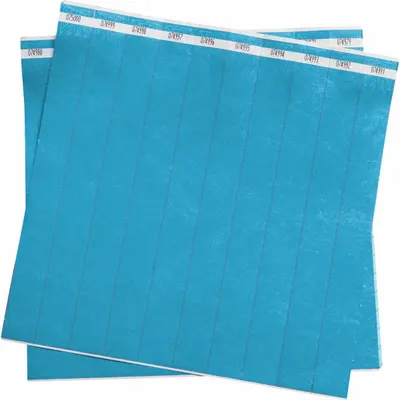 ID Tyvek® Security Wristband, Blue, No Legend, 10 in x 1 in, 500-Pack - Security Wristbands