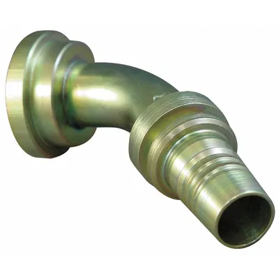 AEROQUIP Barbed Hydraulic Flange Fitting, 2 in Flange Size, Steel, 45° Elbow - Barbed Hydraulic Flange Fittings