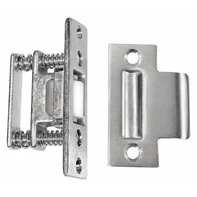 ROCKWOOD Roller Grab Catch, 3 3/8 in Ht, 1 in Wd, Pull Opening, Brass, 592 US26D - Grab Catches