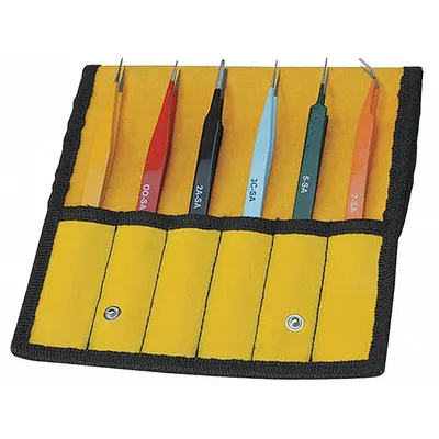 AVEN Precision Tweezer Set: Stainless Steel, Point/Round - Tweezer Sets