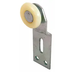 This hanging door roller from PRIME-LINE is designed for sliding doors in industrial or commercial settings. It measures 4 inches in length and 3 23/32 inches in width, with a maximum weight capacity of 60 lb. Supplied as a pack of 1 pair (PR).