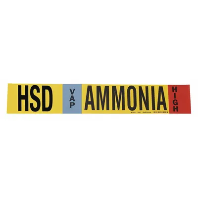 BRADY Pipe Marker: HSD, VAP, High, Fits 1 1/2 to 2 3/8 in Pipe O.D., 1 Pipe Markers - Ammonia Wrap-Around Pipe Markers