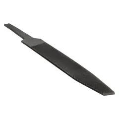 This double-cut warding file features a single edge cut and second cut for fine material removal. It measures 4 inches in length without tang and 1/2 inch in width, with a natural finish. The tapered point allows access to tight spaces such as keyways and small slots, making it suitable for precision filing and shaping in locksmithing and metalworking.