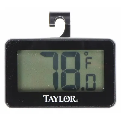 TAYLOR 1443 Refrigerator/Freezer Thermometer, LCD, 4 3/8 in Overall Length - Refrigerator & Freezer Thermometers