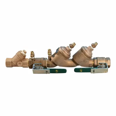 Watts Double Check Valve Assembly: LF719, 1 1/2 in Pipe Size, FIP x FIP, 25.25 in Overall Lg - Watts Double Check Backflow Preventers
