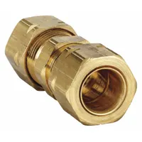 PARKER Compression Fitting Union: 3/8 in OD x 3/8 in OD Fitting Size, Brass, 50 PK (MPN 62CA-6)