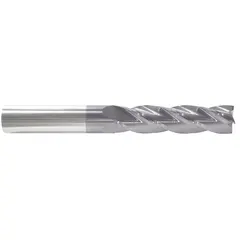 Carbide square end mill with AlTiN coating for heat resistance and wear protection. Features 4 flutes, 1/2" mill diameter, 3" length of cut, and 6" overall length. Suitable for general-purpose milling of steel, stainless steel, and cast iron in industrial manufacturing and maintenance operations.