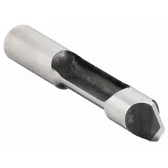 High speed steel router bit with 1/2 in cutter diameter for panel-pilot profile routing. Used for shaping decorative edges on wood panels, such as cabinet doors and drawer fronts, with a pilot tip that guides the cut along a template or workpiece edge.