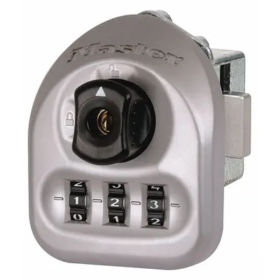 MASTER LOCK Locker Lock: Silver, Left, 1/4 in Mounting Hole Dia. - Built-in Multiuser Locker Locks