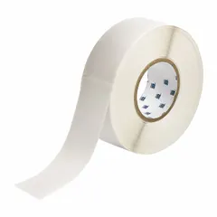 This precut label roll cartridge contains vinyl wraparound labels in white matte finish, sized 7 inches by 2 inches. Designed for wire gauges from 12 AWG to 8 AWG, it is compatible with the BBP81 printer series and requires R4302 ribbon. Typical applications include permanent identification of wires and cables in electrical panels, machinery, and control systems.
