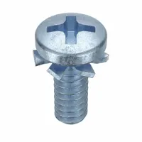 SEMS Screw: External Tooth, #6-32 Thread Size, 3/8 in Lg, Steel, Zinc-Plated, Pan, Phillips, 100 PK (MPN MPPEI0-600370-100P)
