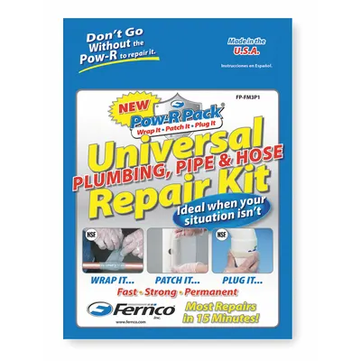FERNCO Pipe Repair Kit: Fiberglass, 2 in W x 48 in L Wrap Size - Repair Kits for Tube & Pipe