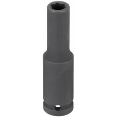 This 1/4" drive impact socket has a 5.5 mm metric socket size with a 6-point deep profile. It features a Manganese Phosphate finish and is designed for use with impact tools in fastening and loosening applications.