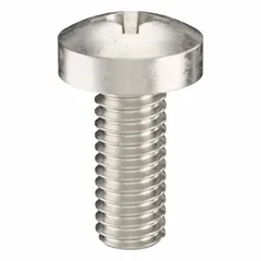 Pan head machine screws with M4x0.70 thread, 10 mm length, made of 18-8 stainless steel with plain finish. Phillips drive size #2. Supplied in a 100-piece pack. Used in industrial assembly and maintenance for fastening components into tapped holes or with nuts, suitable for machinery, electrical enclosures, and instrumentation.