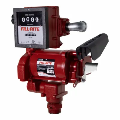 FILL-RITE Electric Drum Pump: 20 gpm Max. Flow Rate, 115 V AC, 33/100 hp HP - Metered Bung-Mount AC-Powered Fuel Transfer Pumps