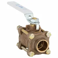 APOLLO Manual Two-Way Ball Valve: 3/4 in Size, Bronze, Straight, Sweat x Sweat, Full Port Ball Port (MPN 82LF20401)