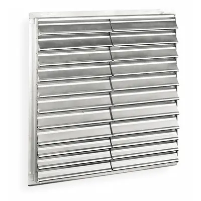 Dayton 51"H-W 5.75"L Alu Wall Vent Shutter: For 48 in Fan, Double Panel, 51 in H - Wall-Mount Backdraft Dampers