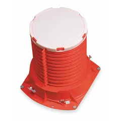 This 3M firestop collar is designed for cast-in-place installation around 4 in plastic pipes. It provides a 3-hour fire-rated seal at wall or floor penetrations to limit fire and smoke spread. The device has a 2.5 in overall height and is suitable for use in fire-rated assemblies in commercial and industrial construction.
