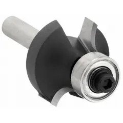 Carbide-tipped router bit for woodworking, featuring a 1 in cutter diameter. Creates a decorative rounded edge on wood surfaces. Commonly used in furniture, cabinetry, and trim work.