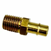 MEM-CO Mini Barb Fitting: 1/16 in Pipe x 3/16 in ID Size, MNPT x Tube, Brass, 27/32 in Overall Lg (MPN 1/16B5)