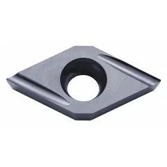 Diamond indexable turning insert for precision machining of non-ferrous materials. Used in turning, boring, and profiling operations to achieve high surface finish. Suitable for applications in general manufacturing.