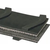 Cleated Multi-Ply Conveyor Belt: 8 in Belt Wd, 5/16 in Belt Thick, Cut to Lg (15 ft Min), Black (MPN 20029601-08)