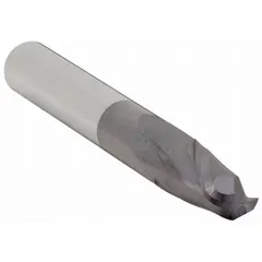 General purpose carbide ball end mill with 1/2" mill diameter, 2 flutes, 5/8" length of cut, and 2-1/2" overall length. Used for contouring, slotting, and profiling in CNC machining. The ball nose design enables smooth curved surfaces and 3D machining of molds and dies.