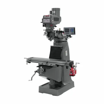 JET Vertical Milling Machine: JTM-4VS, 3 hp, 230/460V - Variable-Speed Vertical Milling Machines with DRO & X-Axis Powerfeed