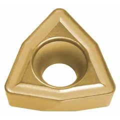 Indexable drill insert with WCMX geometry, designed for use with compatible drill bodies in metal drilling operations. Suitable for chip evacuation and extended tool life in general machining applications.