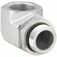PARKER Metal Pipe Elbow: 1 1/2 in x 2 in, Male Threaded x NPT Threaded, 1,000 psi, Steel, 90° Elbow (MPN 24-1-1/2 AOEG-S)