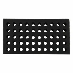 EVA test tube rack designed to hold up to 50 tubes securely. Suitable for organizing samples during storage, transport, or processing in laboratory settings. The flexible EVA material cushions tubes and resists common lab chemicals.