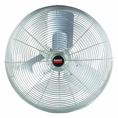 Dayton Mounted Fan: 20 in Blade Dia, 115/230V AC, 1/4 hp Motor HP, Wall Mount - Washdown-Rated Industrial Wall-Mount Fans