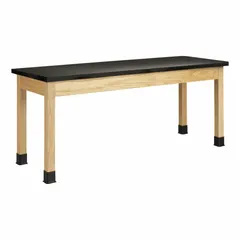 This fixed-height lab table features an epoxy countertop for chemical resistance and durability. With a 500 lb load capacity, it supports heavy equipment and materials in laboratory, educational, and industrial workstations. Overall dimensions: 30 in width, 36 in height, 6 ft length.