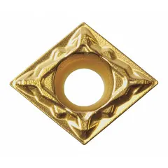 Diamond indexable turning insert for precision machining of non-ferrous materials such as aluminum alloys and plastics. Designed for use in CNC turning centers to achieve high surface finish and extended tool life in industrial manufacturing operations.