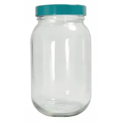 Clear Wide Mouth Round Glass Lab Bottle