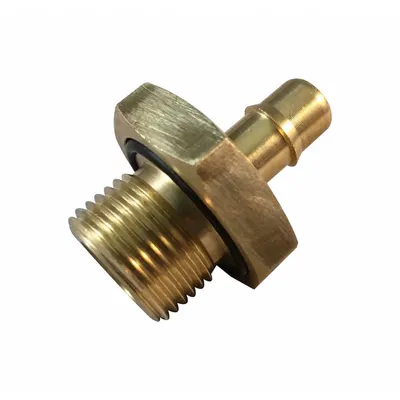 MEM-CO Barbed Fitting Adapter: Barbed/Threaded, 1/2 in Pipe x 1/2 in ID Fitting Size - Stainless Steel Barbed Tube Fittings
