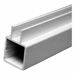 This single-flanged square profile is made of anodized aluminum with a 1/2-inch flange height and 145-inch length. It is used in modular framing, conveyor supports, and machine guarding for structural builds in automation and material handling applications.