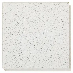 Mineral fiber ceiling tile from the Fine Fissured series. White finish with tongue-and-groove edge for 15/16 in concealed grid. Mold resistant with high light reflectance (83% or more) and high recycled content (50% or more). Suitable for library applications.