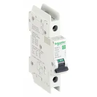 The SCHNEIDER C60BP miniature circuit breaker is a 1-pole, Z-curve unit rated 0.5 A with a maximum interrupting rating of 14 kA at 120/240 V AC and a DC voltage rating of 60 V. It features screw clamp terminals and is designed for DIN rail mounting. This breaker is suitable for protecting branch circuits against overloads and short circuits in industrial control panels, HVAC equipment, and machinery, particularly where highly inductive or capacitive loads are present