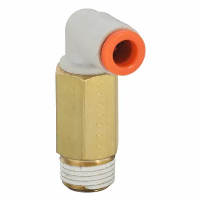 SMC KQ2W05-34AS Push-to-Connect x MNPT Brass Tube Fitting, 1/8" Thread, White - Polybutylene & Brass Tube Fittings