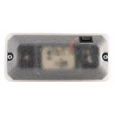 J.W. SPEAKER Dome Light: Rectangular, 12-24V DC, LED, Clear, Black, 3 in Overall Ht - Rectangular Dome Lights