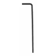 This L-shaped hex key features a 4 mm tip size and is made from alloy steel with a black oxide finish. It is designed for tightening or loosening hex socket screws in machinery, assembly, and maintenance tasks. The long length and metric sizing suit general industrial fastening applications.
