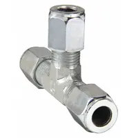 PARKER Compression Tee Fitting: 3/4 in OD x 3/4 in OD x 3/4 in OD Size, 1 1/16"-12 Thread Size (MPN 12 JBU-S)