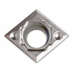 Diamond indexable turning insert for precision turning operations. Designed for finishing applications requiring fine surface finishes and tight tolerances. Suitable for use in general machining of metals.