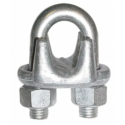 Dayton Wire Rope U-Bolt Clip: 1/4 in Compatible Rope Dia, 4 3/4 in Rope Turnback Lg - U-Bolt Clips