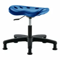 Tractor Stool: Polyurethane, Ht Range 16 in to 21 in, 17 in Seat Wd, 14 in Seat Dp, 5 Glides, Blue (MPN PTDHSL-RG-RG-BLU)