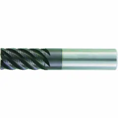This carbide roughing end mill features a corner-radius design for fast material removal. With 6 flutes and AlTiN coating, it is suited for machining stainless steel and super alloys in heavy roughing operations. The 3/4" diameter, 1-1/2" length of cut, and 4" overall length provide reach and stability.