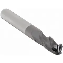 Solid carbide ball end mill with AlTiN coating for heat resistance. Features 3 flutes, 7/16" mill diameter, 1" length of cut, and 2-3/4" overall length. Suitable for 3D contouring, slotting, and profiling in mold and die work, as well as general-purpose machining of steels and alloys.